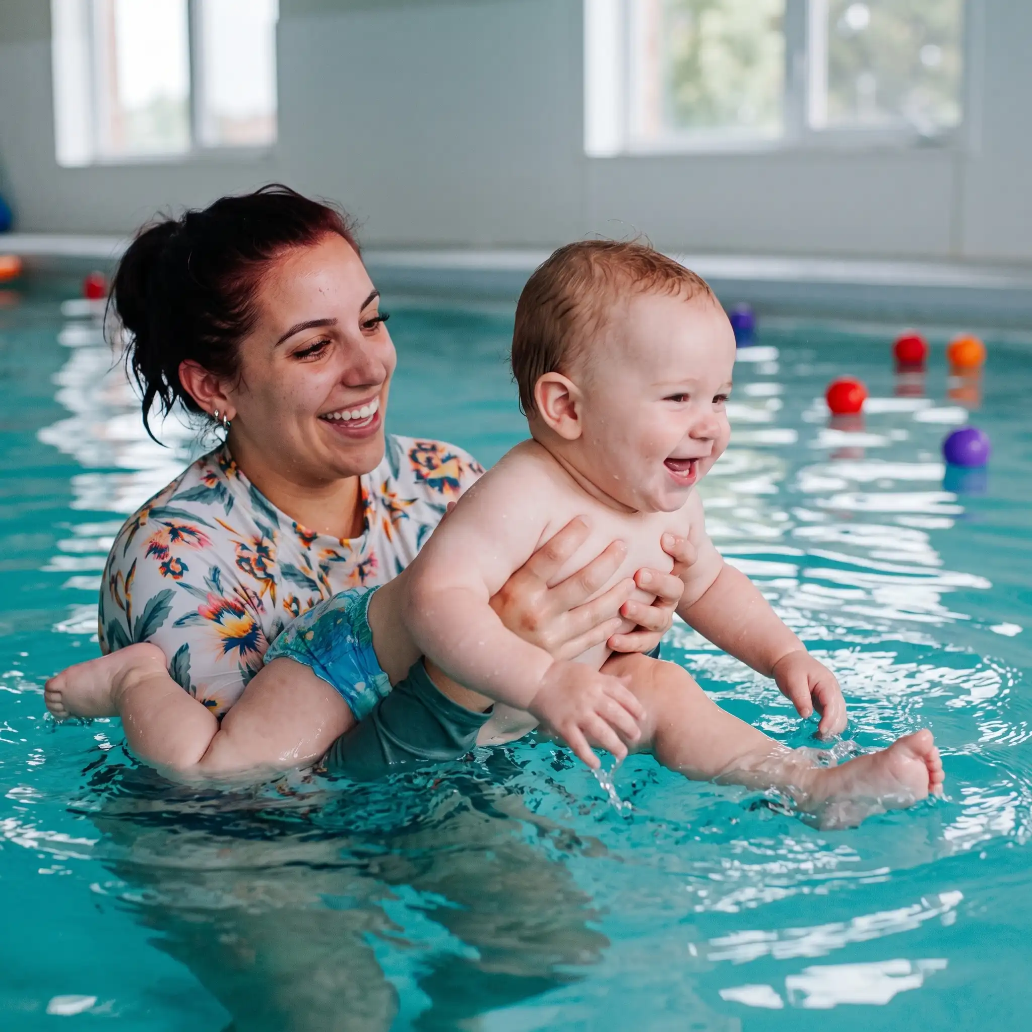 Séance de bébé nageur en bassin à Anglet